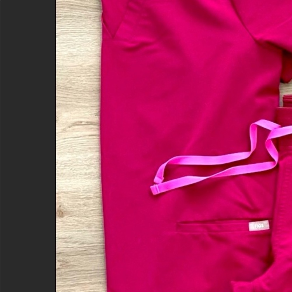 Figs dark magenta color scrub top